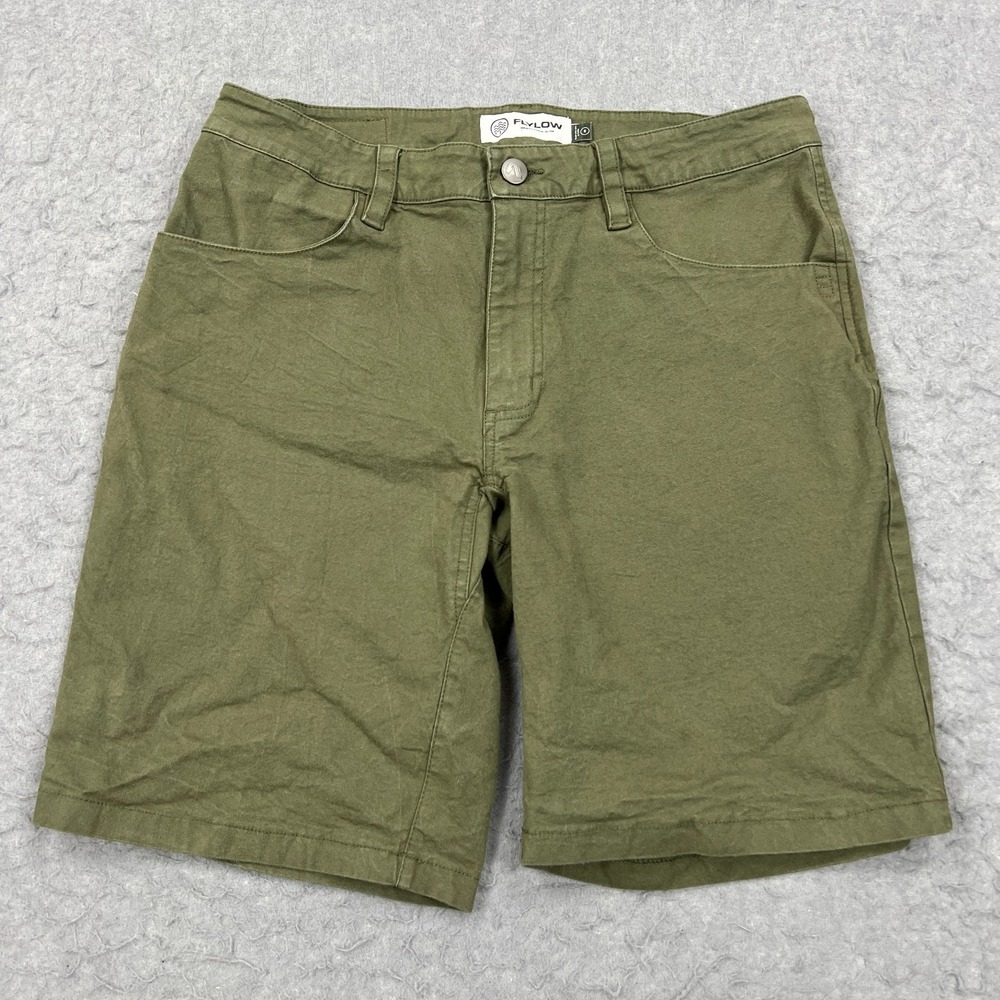 Flylow‎ Gear Macready Short Men's Small Green Cotton Canvas 8" Stretch Workwear